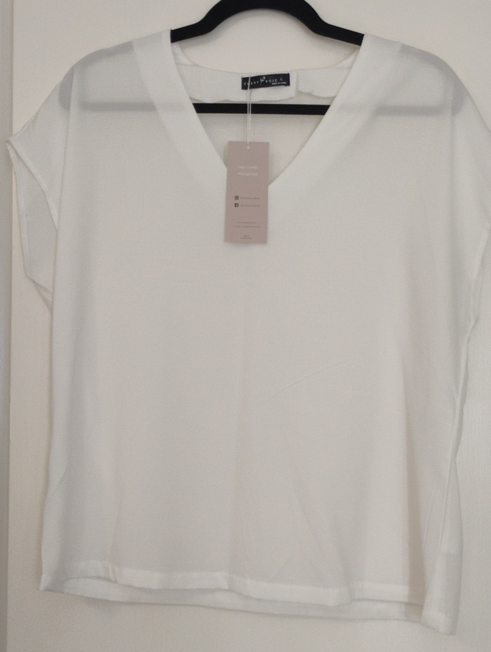 White V-Neck Women’s Top